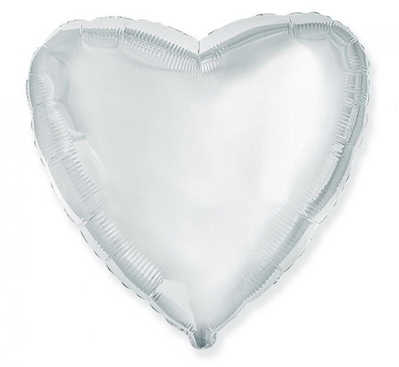 Folinis balionas HEART SILVER nepakuotas