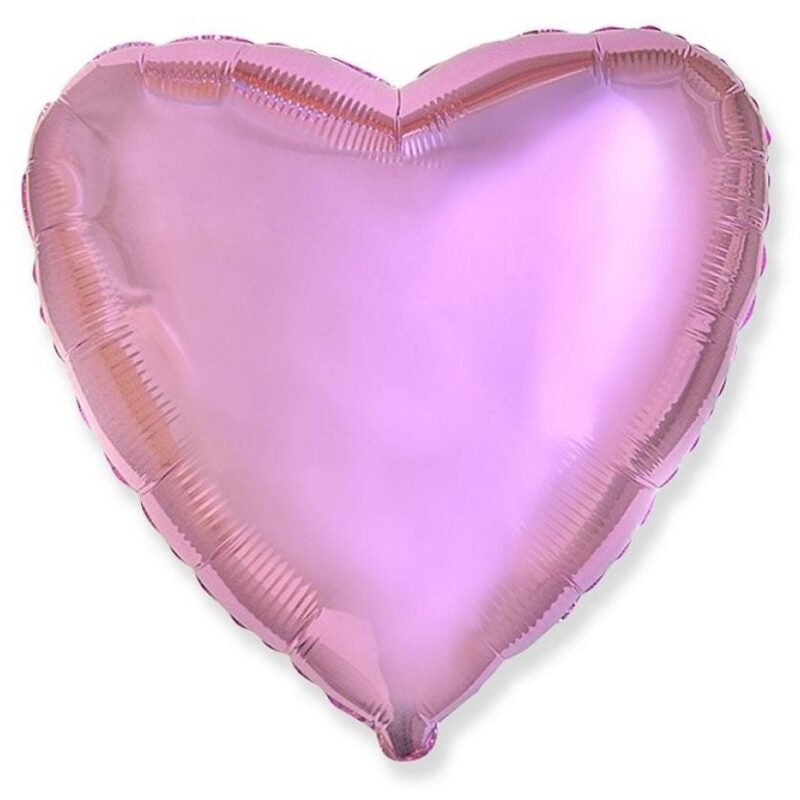 Folinis balionas HEART VERY LIGHT PINK nepakuotas