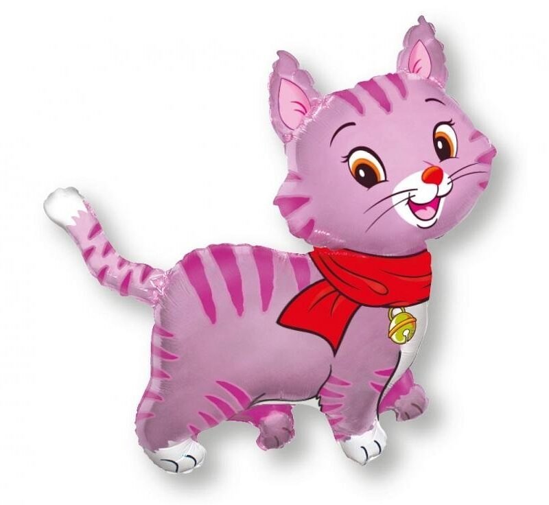 Folinis balionas BEAUTIFUL PINK CAT nepakuotas