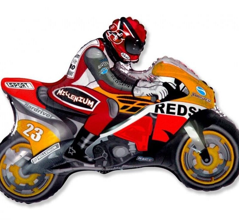 Folinis balionas MOTOR ORANGE AND RED nepakuotas