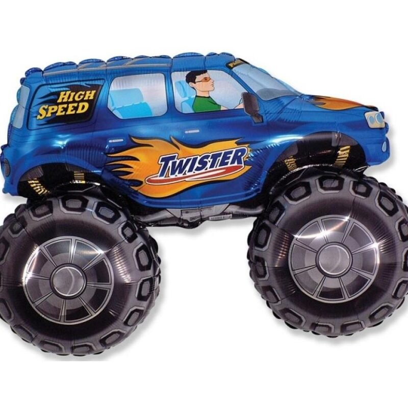 Folinis balionas TWISTER CAR BLUE nepakuotas