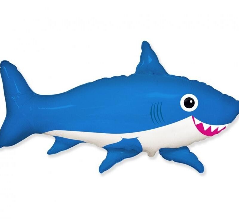 Folinis balionas  SMILING SHARK BLUE nepakuotas