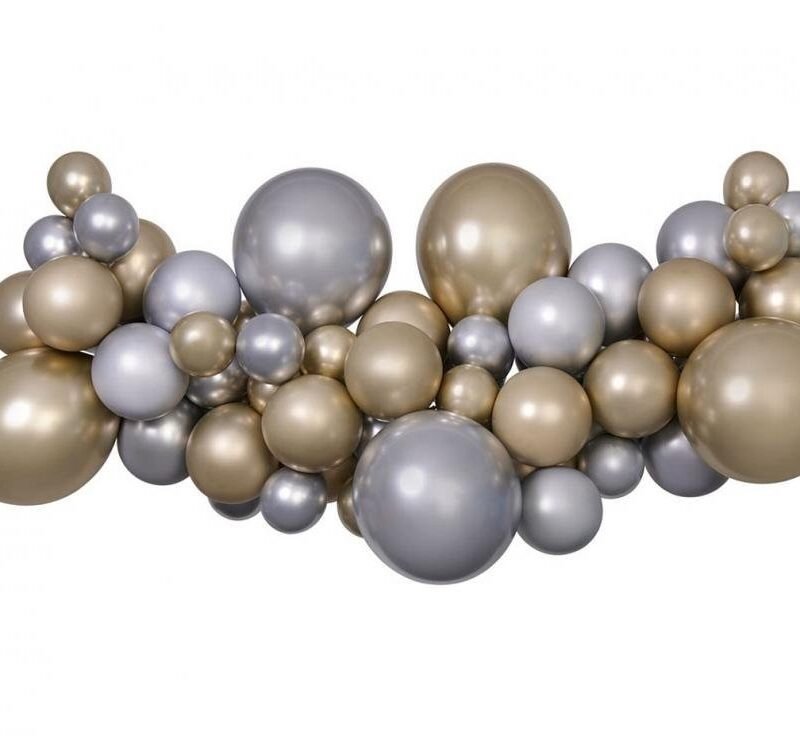 DIY balionų rinkinys SHINE SILVER/GOLD