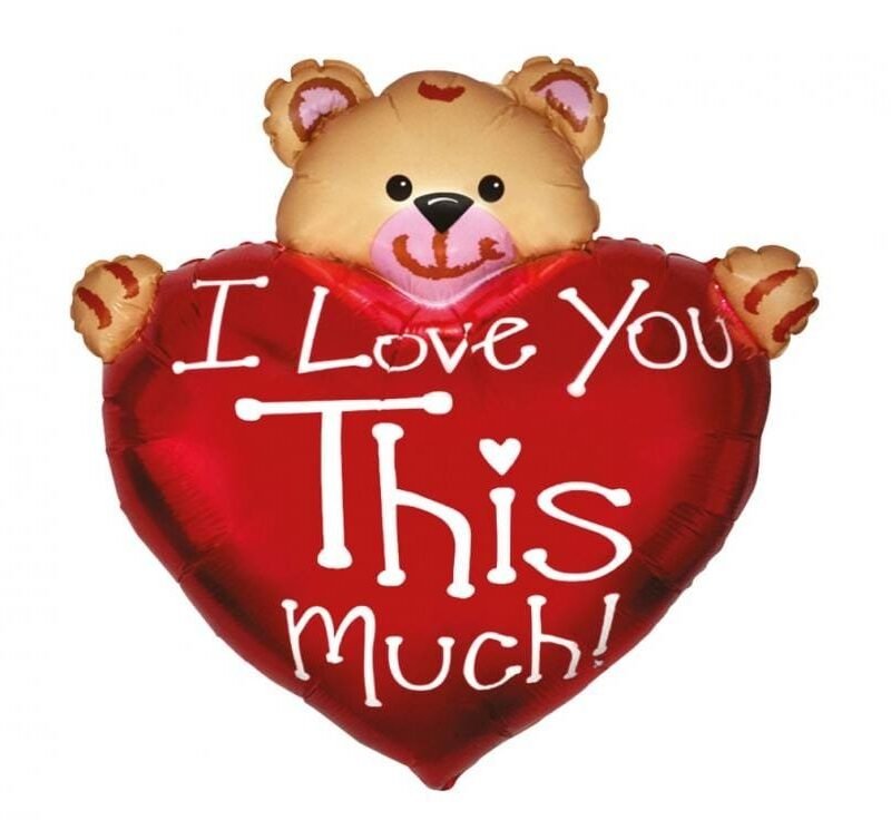 Folinis balionas TEDDY WITH HEART