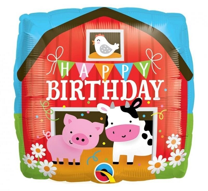 Folinis balionas FARM HAPPY BIRTHDAY