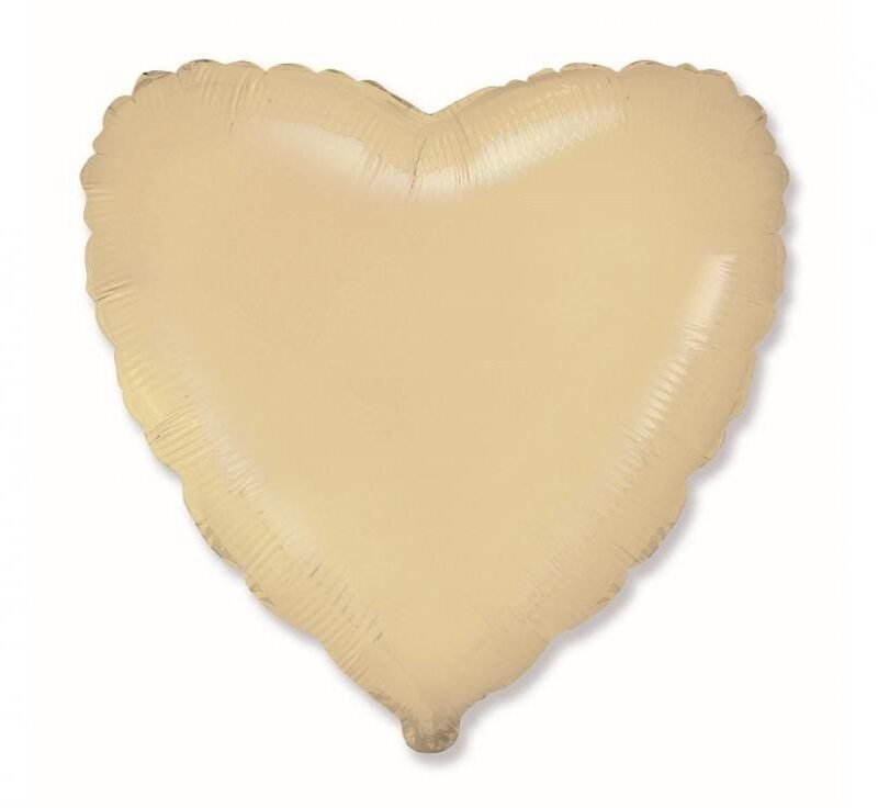Folinis balionas HEART SATIN CREAM PASTEL nepakuotas