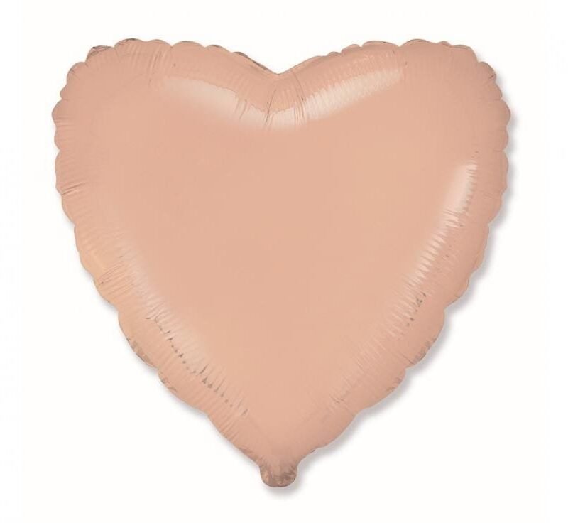 Folinis balionas HEART ORANGE PASTEL nepakuotas