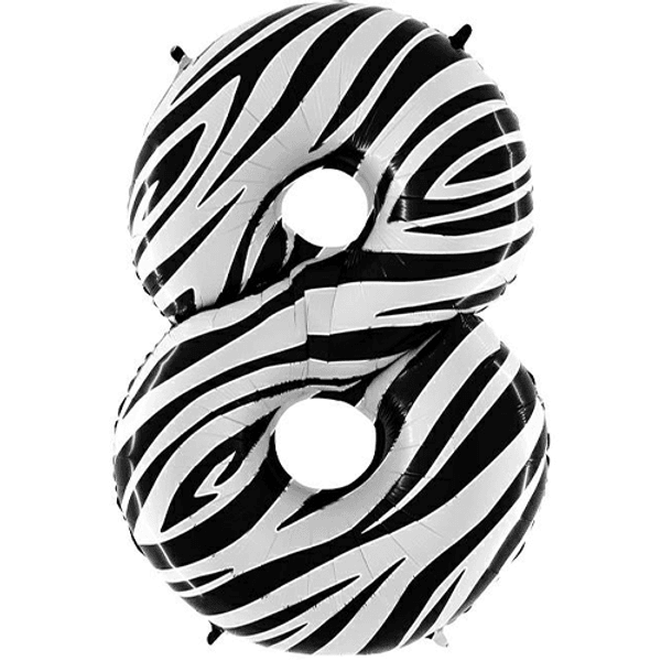 Folinis balionas 8 ZEBRALOONS, 102cm.