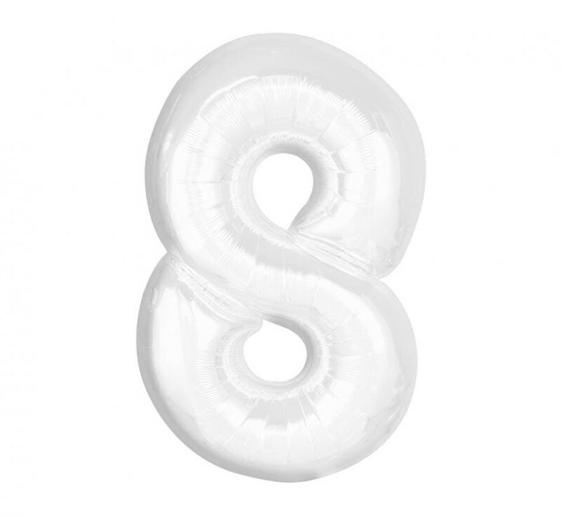 Folinis balionas 8 WHITE, 92cm.