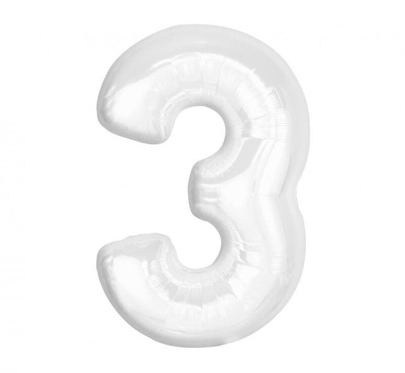 Folinis balionas 3 WHITE, 92cm.