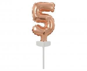 Balionas smeigtukas skaičius 5 ROSEGOLD