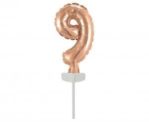 Balionas smeigtukas skaičius 9 ROSEGOLD