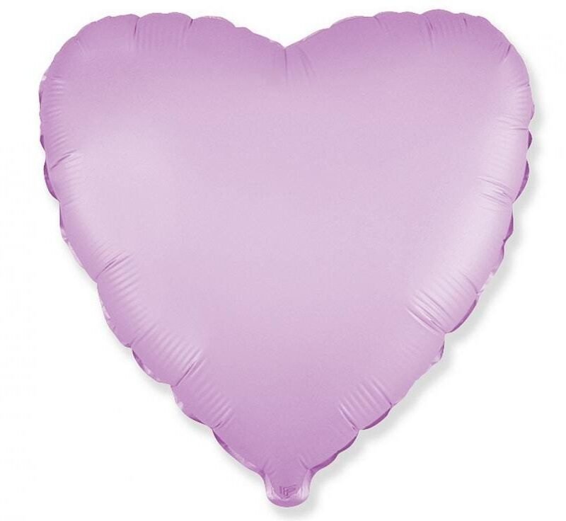 Folinis balionas HEART SATIN LILAC PASTEL nepakuotas