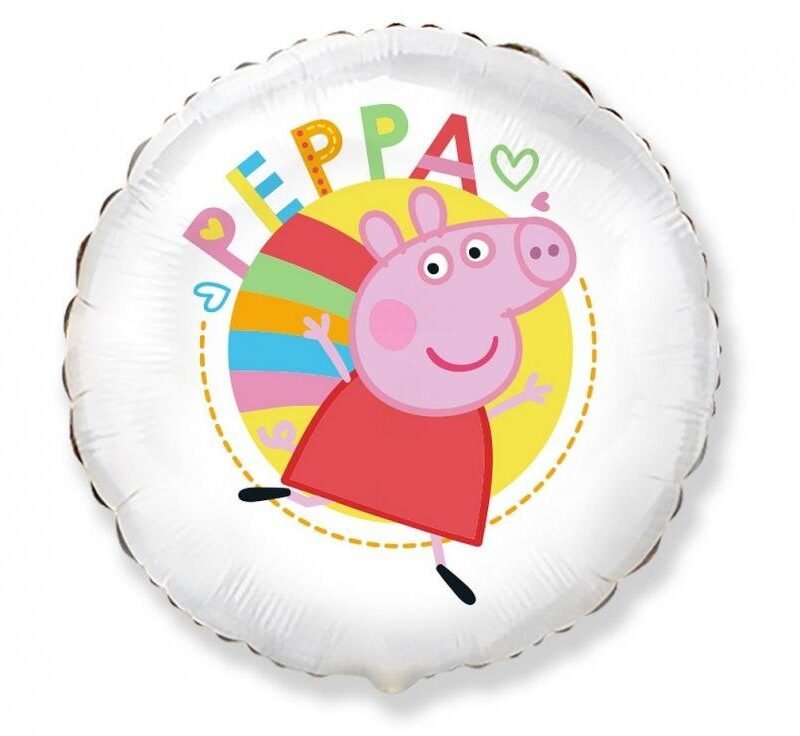 Folinis balionas HAPPY PEPPA WHITE 1 PC. nepakuotas