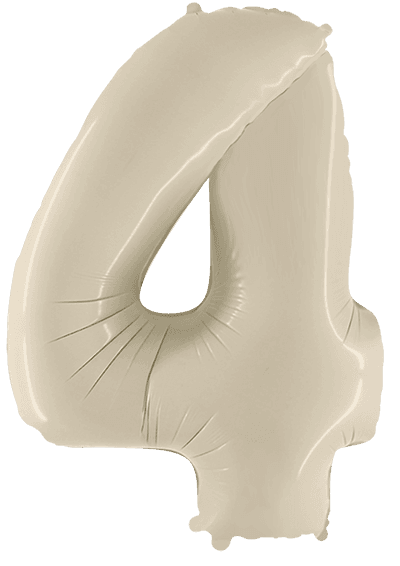 Folinis balionas 4 SATIN CREAM, 102cm.