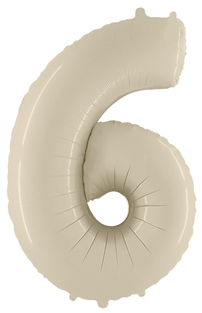 Folinis balionas 6 SATIN CREAM, 102cm.