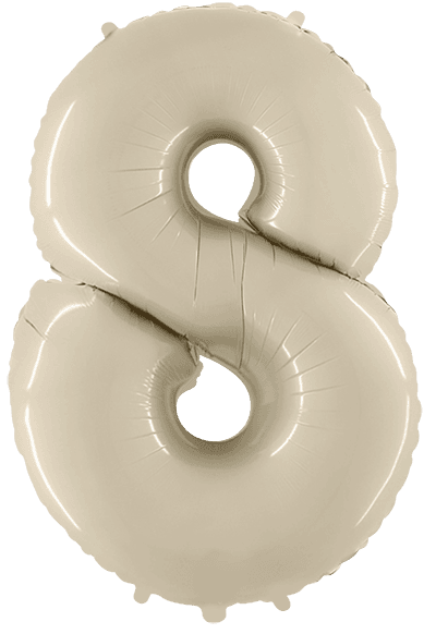 Folinis balionas 8 SATIN CREAM, 102cm.