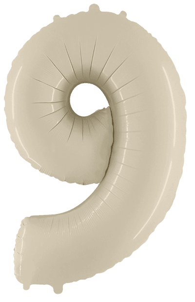 Folinis balionas 9 SATIN CREAM, 102cm.