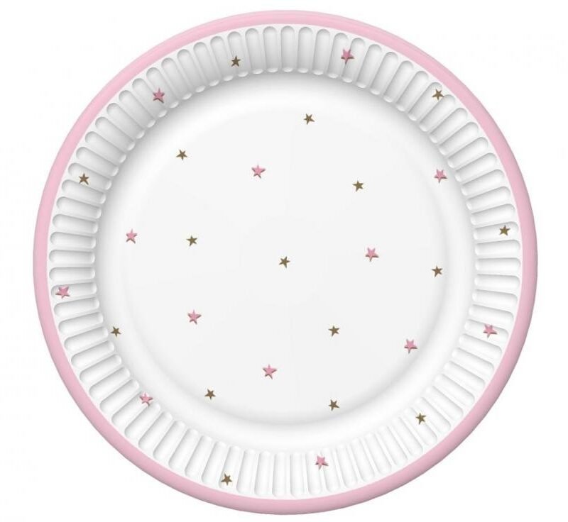 Popierinės lėkštutės BABY SHOWER PINK