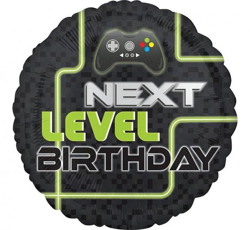 Folinis balionas LEVEL UP BIRTHDAY