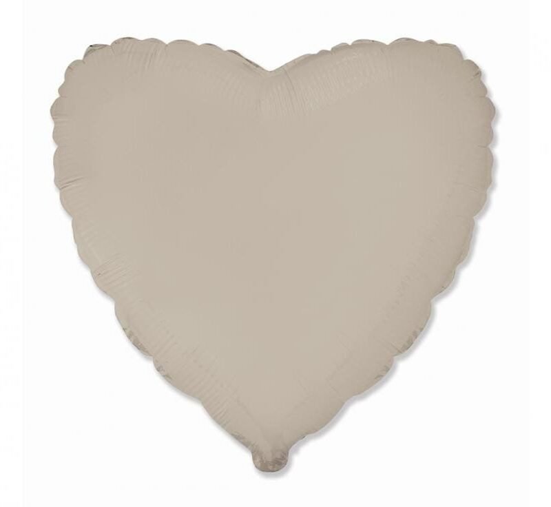 Folinis balionas HEART MATTE CREAMY LATE nepakuotas