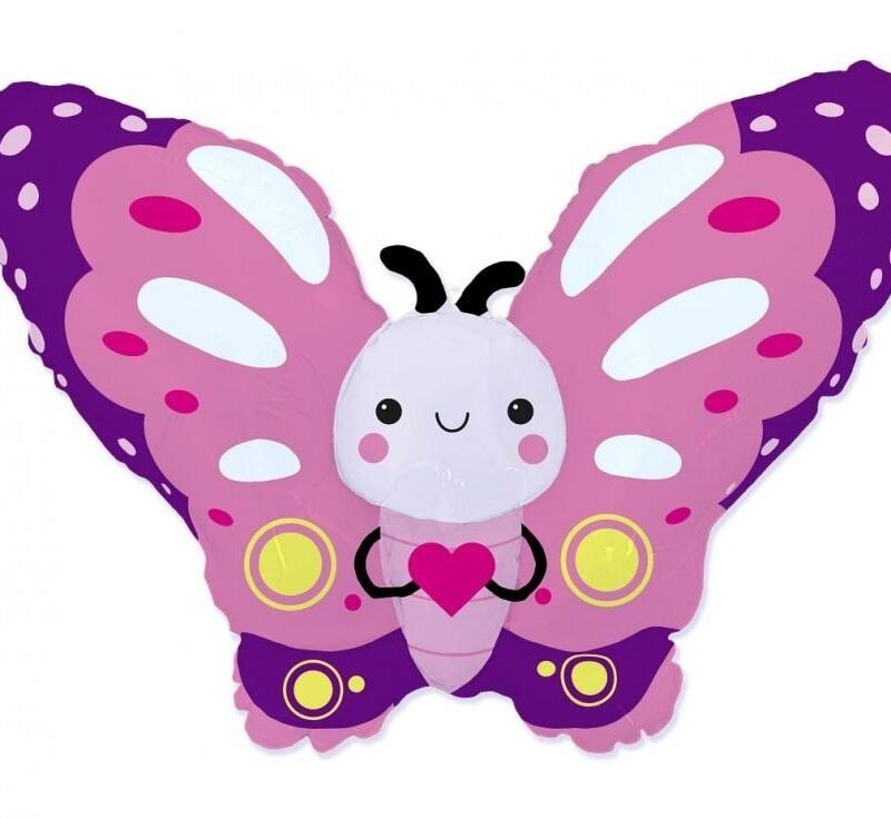 Folinis balionas  BUTTERFLY PINK nepakuotas