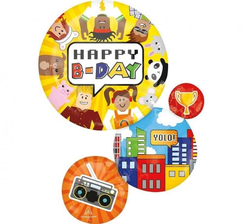 Folinis balionas HAPPY B-DAY YOLO