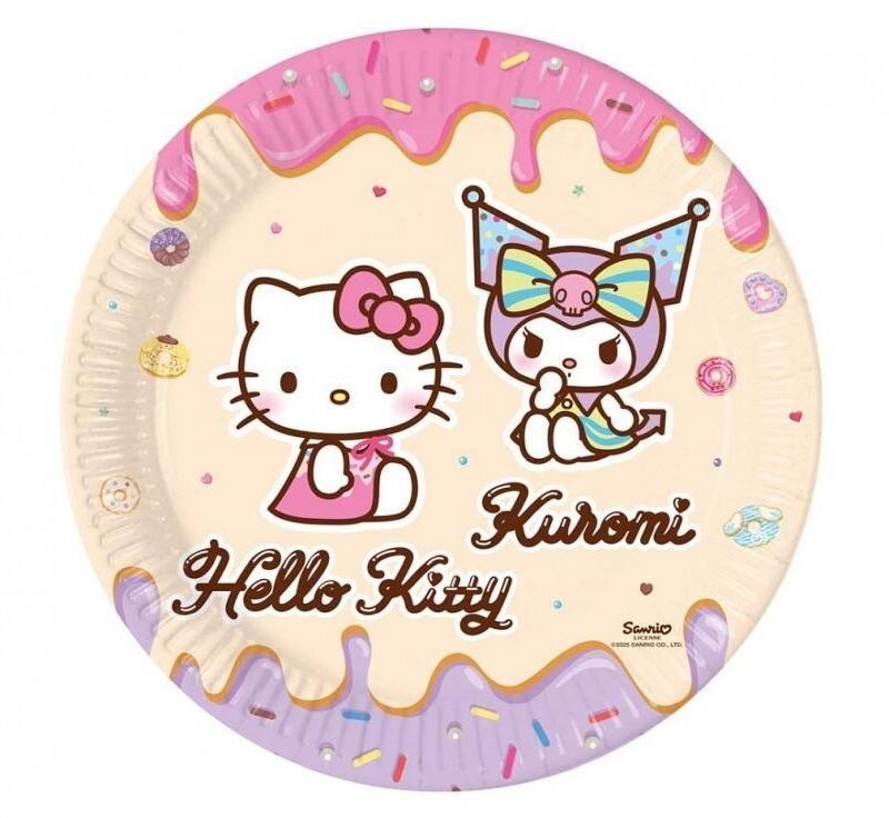 Popierinės lėkštutės HELLO KITTY KUROMI