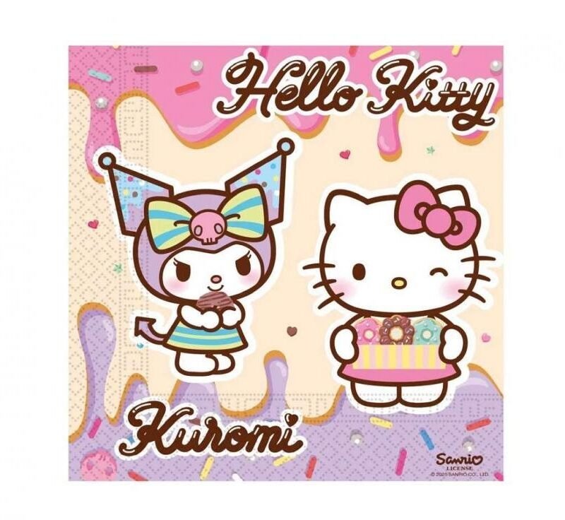 Popierinės servetėlės HELLO KITTY KUROMI