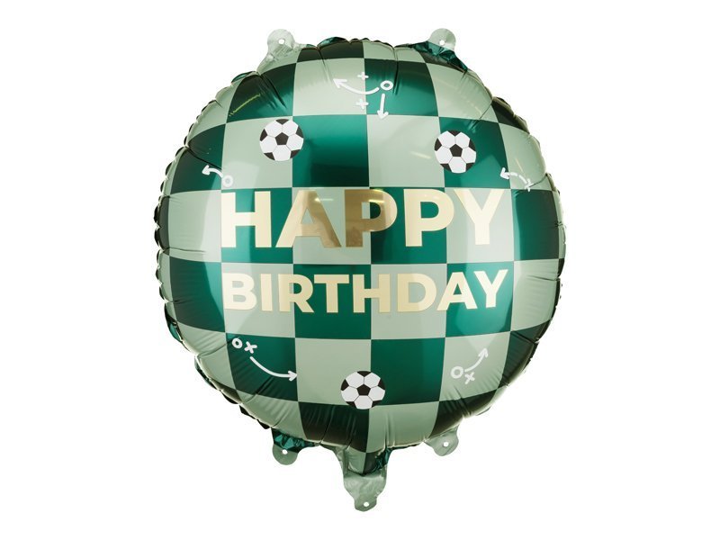 Folinis balionas HAPPY BIRTHDAY WITH FOOTBALLS