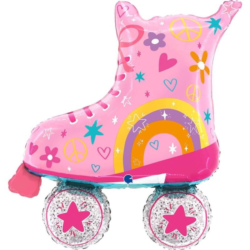 Folinis balionas PINK ROLLER SKATES