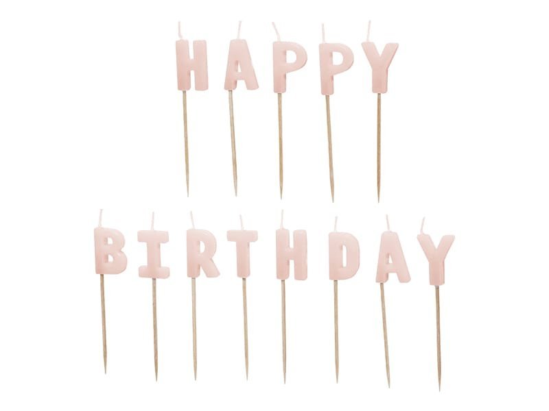 Gimtadienio žvakutės HAPPY BIRTHDAYp ink