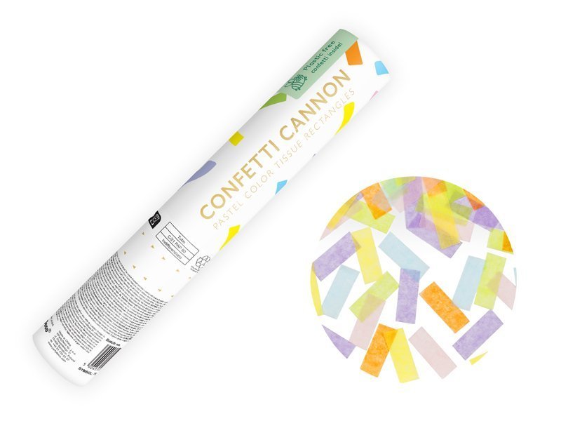 Konfeti patranka, PASTEL STRIPS, 20cm