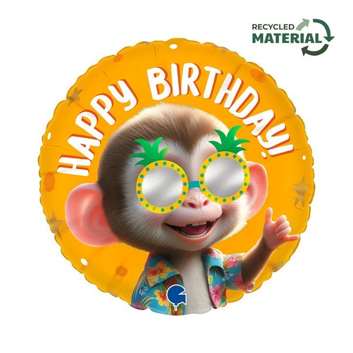 Folinis balionas COOL MONKEY BIRTHDAY