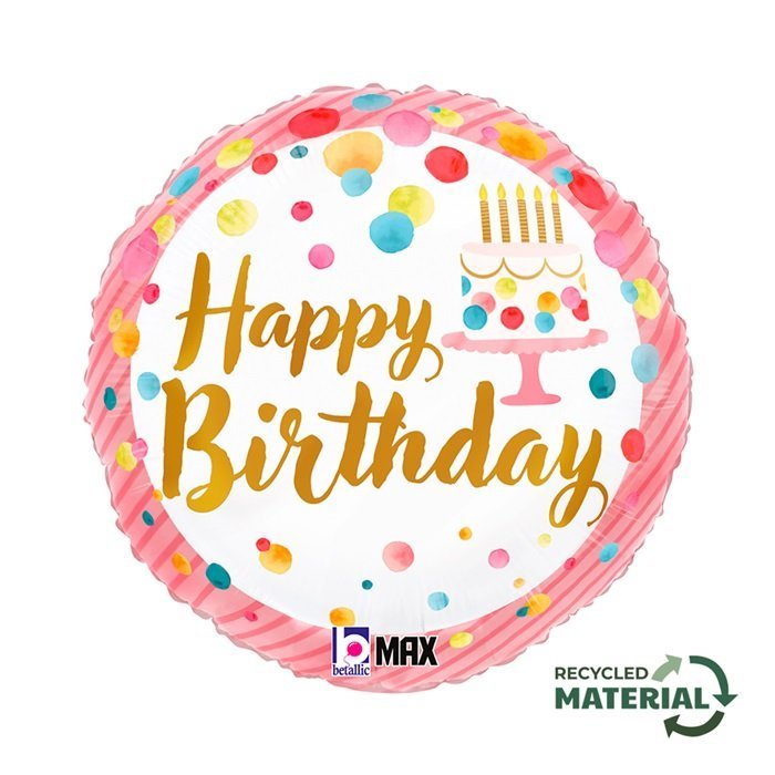 Folinis balionas BIRTHDAY PARTY PINK