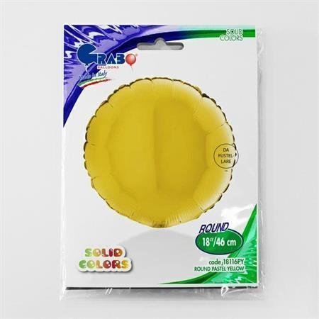 Folinis balionas ROUND PASTEL YELLOW