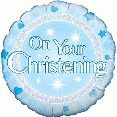 Folinis balionas ON YOUR CHRISTENING BLUE
