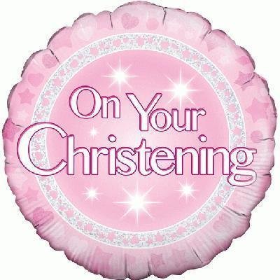 Folinis balionas ON YOUR CHRISTENING PINK