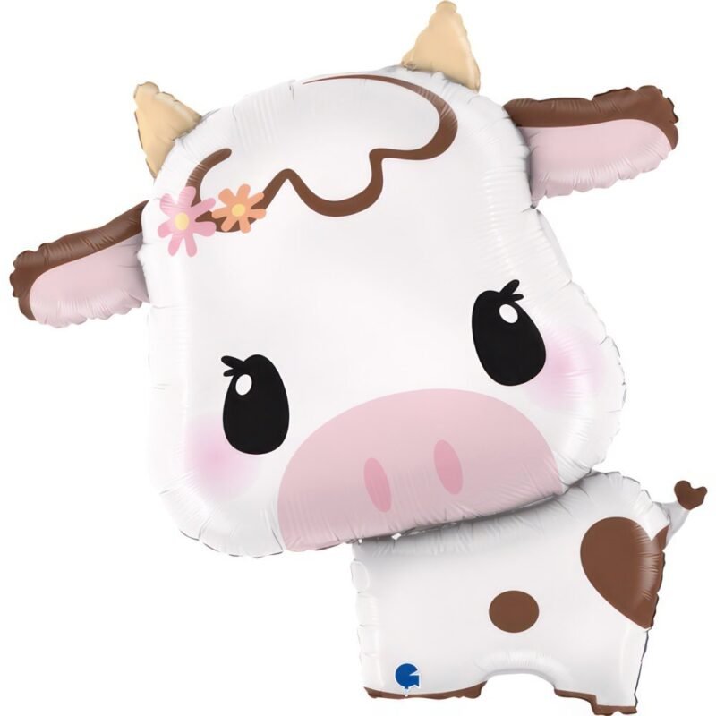 Folinis balionas CUTE COW WHITE