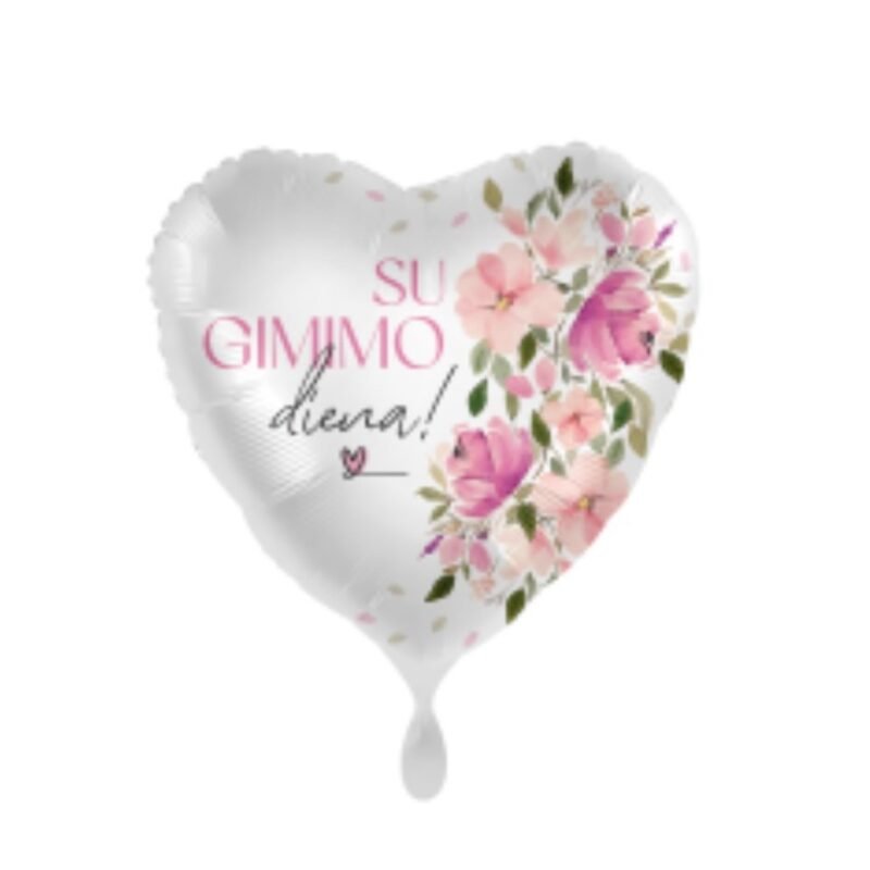 Folinis balionas SU GIMIMO DIENA / ŠIRDELĖ