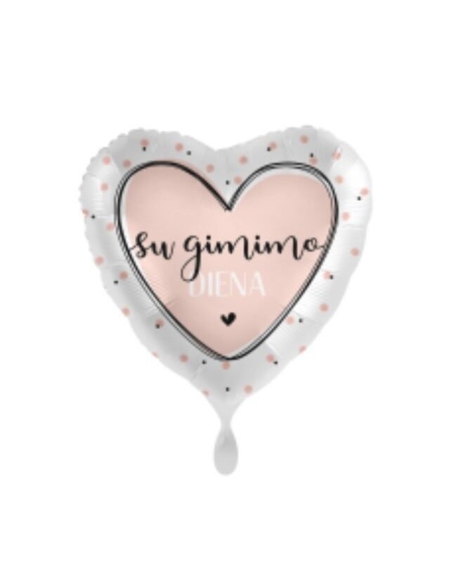 Folinis balionas SU GIMIMO DIENA / ŠIRDELĖ
