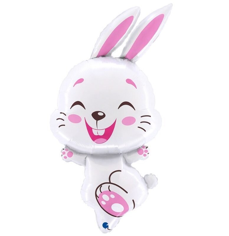 Folinis balionas BUNNY WHITE FUXIA