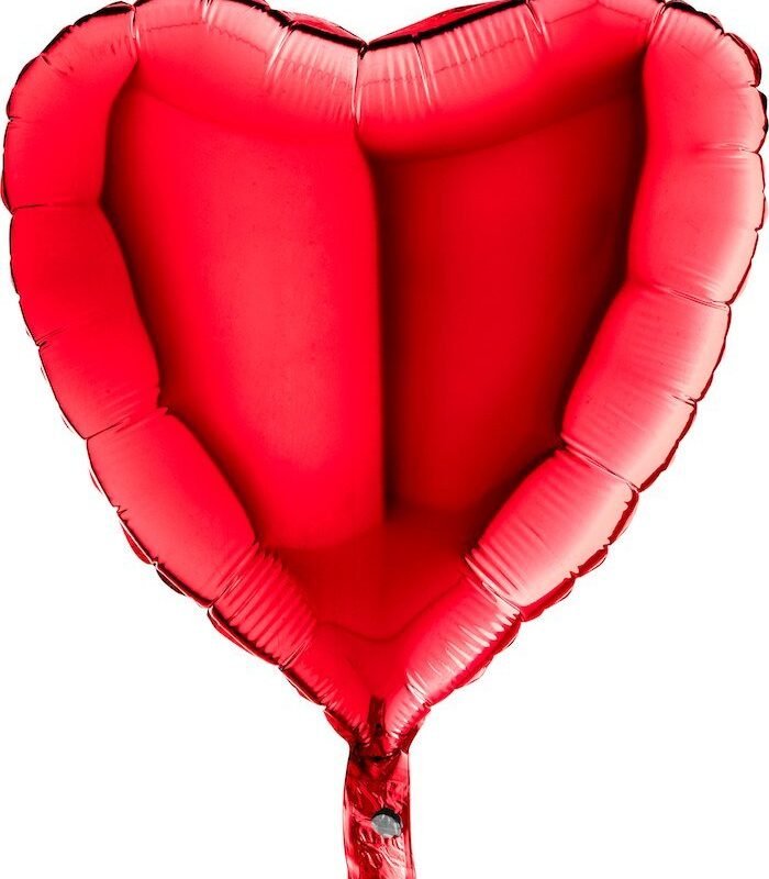 Folinis balionas HEART SMOOTH RED